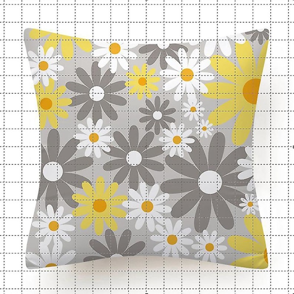 Sæt med 4 stk. dekorative pudebetræk, smukke 45 x 45 cm, bløde, holdbare firkantede pudebetræk med trykte mønstre til sofa, seng, stue