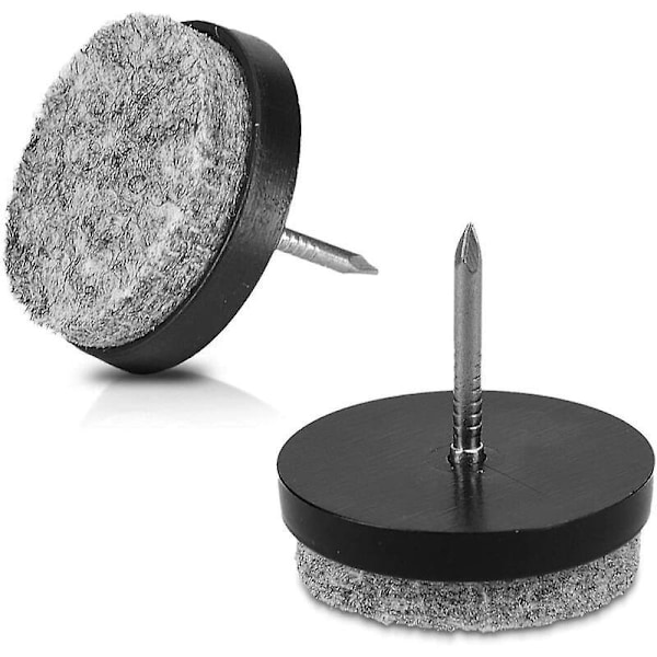 Filtsøm - 20 x 28 mm Runde Søm til Stoleben, Taburetter, Møbler - Gulvbeskytter - Sort