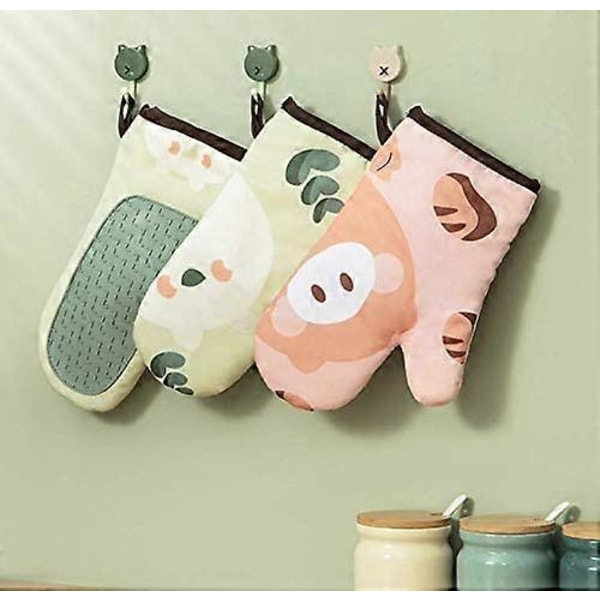 1 Par Förtjockade Värmebeständiga Ugnshandskar, Köksugnshandskar med Silikon Halkfri Design, Lämpliga för Matlagning, Bakning, Grillning, 17,5 x 27,5 cm