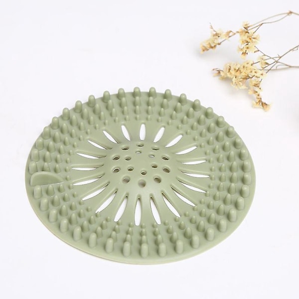 Green Silicone Anti-hair Floor Drain Cover - Pack of 1