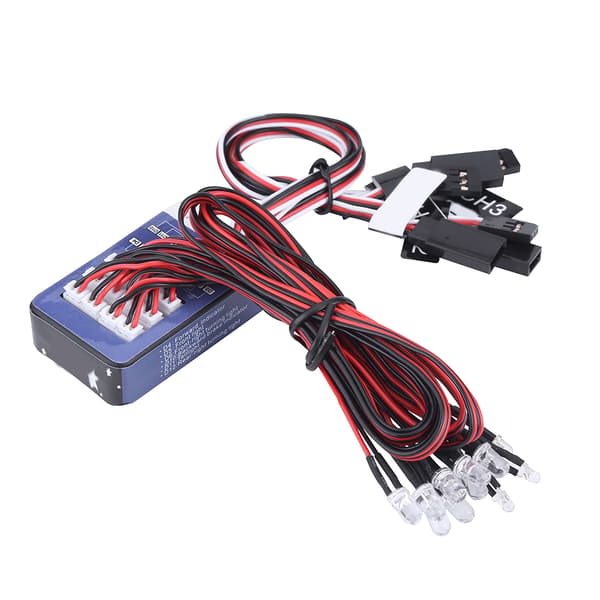 12 LED Lyssystem Kit Simulering Blinkende Lys for 1/10 1/8 RC Bil / Lastebil / Crawler