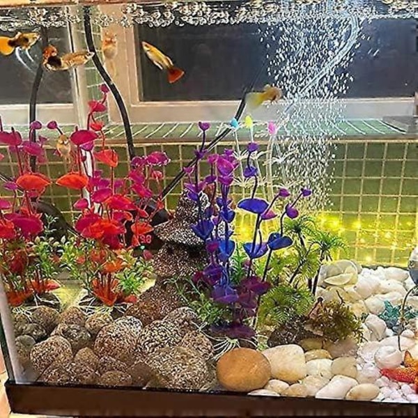 Akvarie plastik kunstige planter, hver 20 cm høj og 2 stk. pose, bruges til akvarier og akvarier