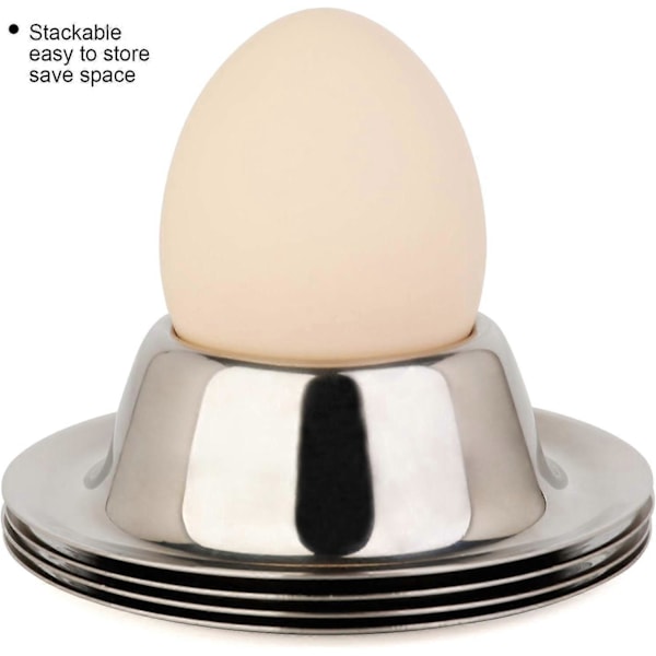 Eggkoppholder i rustfritt stål, sett for løskokt egg, servise, kjøkkenverktøy