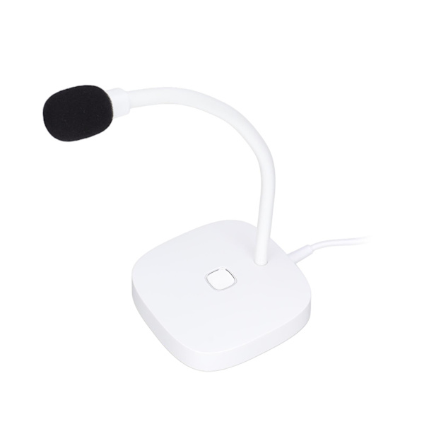 USB-mikrofon enkel stil omnidirektionel 360° justerbart computerudstyr til Win XP til Win 7 til OS X Hvid