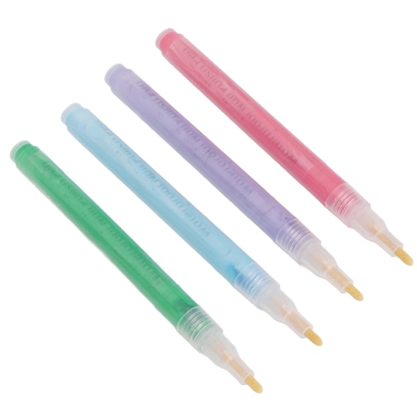 4 stk neglelakkpenner DIY hurtigtørkende flere farger neglekunstpenn neglelakkeringspenn med ABS-skall for neglesalong