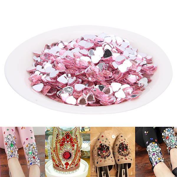 1000 st spetsiga strassar DIY bröllop smycken kläder armband tillbehör 8mm rosa