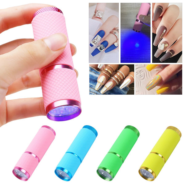 Bärbar mini nageltorklampa LED fototerapilampa Snabbtorkande nageltork för gelnaglar Ficklampa för hem och salong