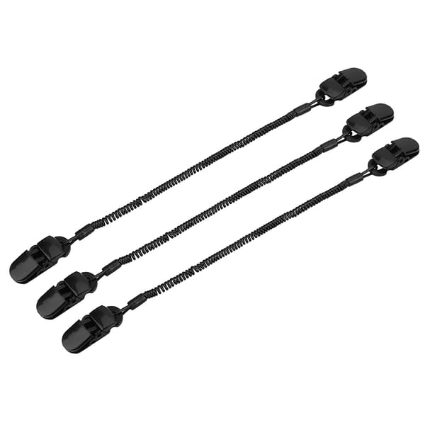 Svart Kepsfäste Hattklämma med Spiralband - Set om 3
