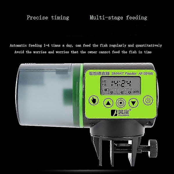 Fisketank Automatisk Foderautomat Intelligent Timing Automatisk Foderautomat Akvarium Guldfiskefoder Stor Kapacitet Fiskefoder - Youa -JRSZ