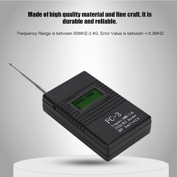 Bærbar Walkie Talkie RF Power Frequency Counter Meter Tester Decoder 50MHZ-2.4G