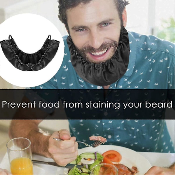 4-pack Skäggbandana, Skäggmössa Skäggbandana för Män, Justerbart Skäggskydd för Män, Skäggförkläde Mössa för Natten