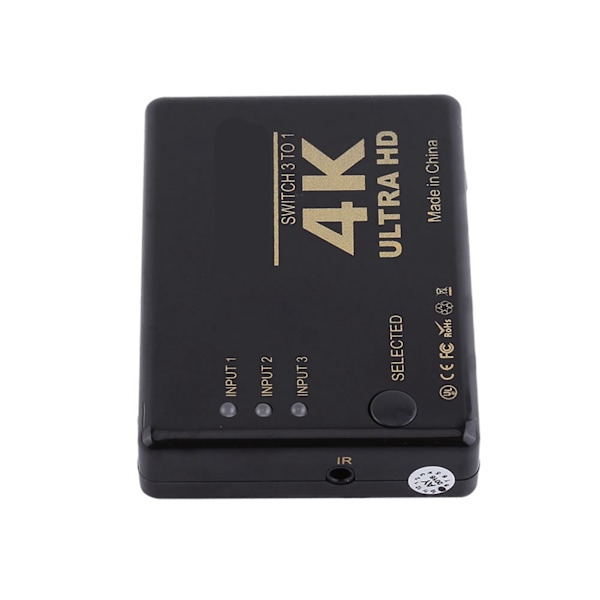 4K Ultra HD 1080P 3-porttinen HDMI-kytkinvahvistinvalitsinjakaja keskitin kaukosäätimellä