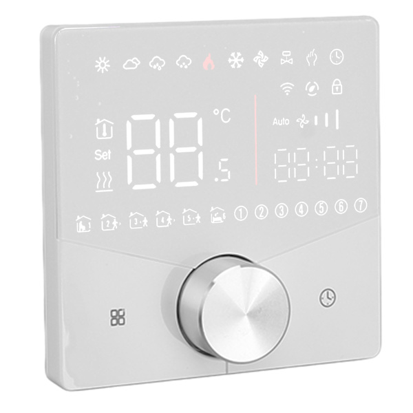 Smart digital termostat LCD färgskärm exakt styrning intelligent temperaturregulator vit
