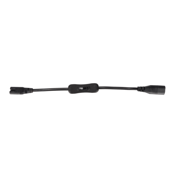 IEC 320 C8 til IEC 320 C7-kabel hann-til-hunn strømforlengelsesadapterledning med bryter for skrivebordslampe 100‑250V 0,98 fot