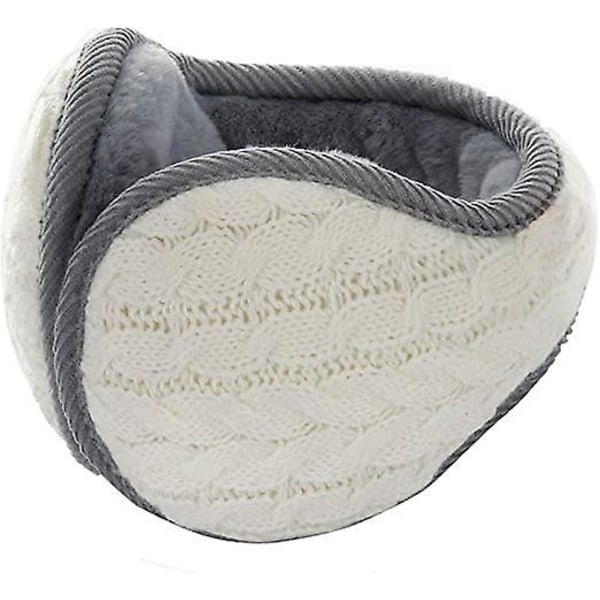 Cozy Winter Earmuffs - Soft Plush Fleece, Classic Unisex Design (White)