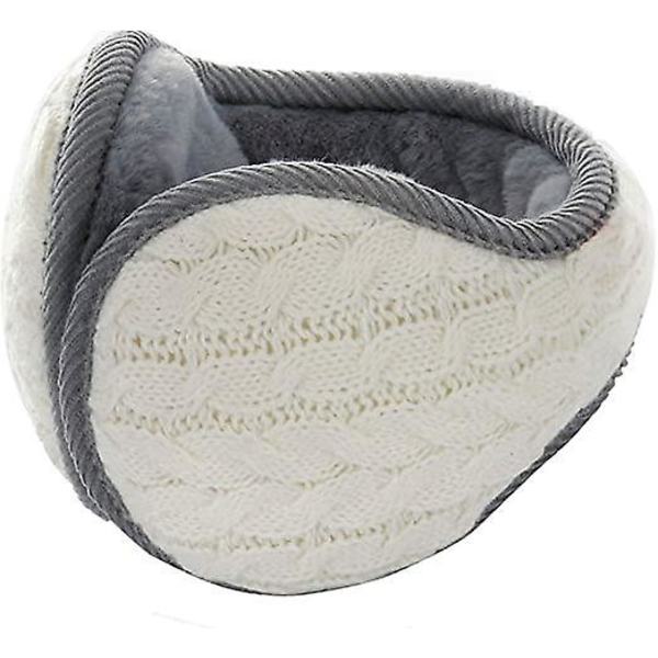 Hyggelige Vinterørevarmere - Blødt Plys Fleece, Klassisk Unisex Design (Hvid)