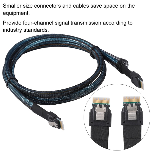 Cabledeconn Slim SAS 38pin SFF-8654 till SFF-8654 Server HDD Dataöverföringskabel 1M