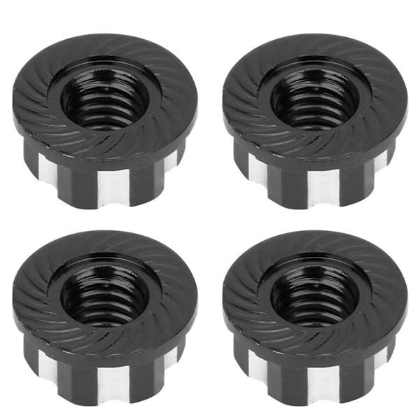 4 kpl M4 Carving kuusikulmamutterit alumiiniseos sopii HSP Sakura D3 D4 1/10 RC CarBlack
