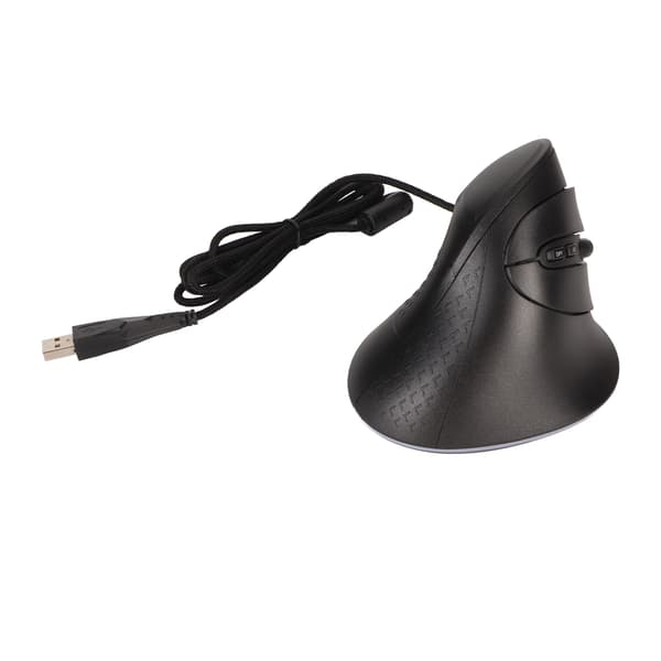 Vertikal mus 7 programmerbare knapper RGB 11 belysningstilstande Justerbar DPI Kablet ergonomisk vertikal mus til spilspiller Sort