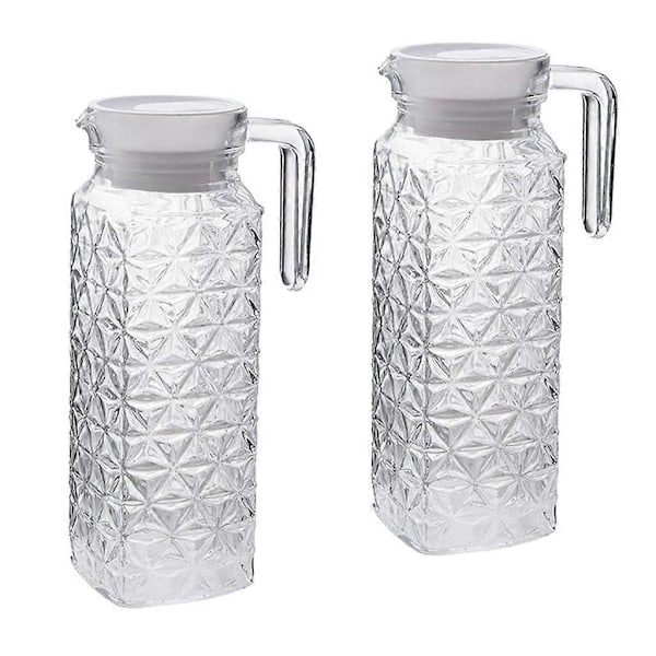 Förpackning med 37 oz Akryl Vattenkanna Vattenkaraffer Juicekanna Dryckeskanna för Vatten, Lemonad, Cocktail, Te, Juicer och Isbitar Diamantkittel