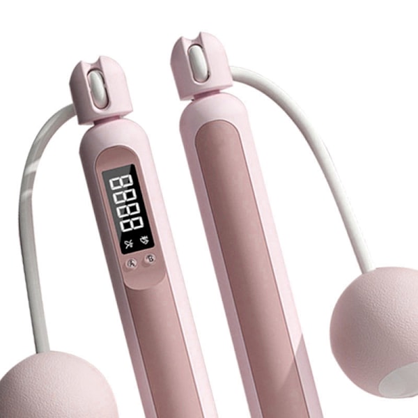 Hopprep med räknare Uppladdningsbar sladdlös viktad smart hopprep för konditionsträning inomhus utomhus rosa