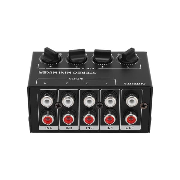 Stereo Mixer Passiv 4 Kanal Audio Line Mini RCA Bærbar til Computer Telefon Tablet