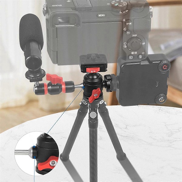 1/4 Sfärisk Huvud Roterande 360 Panoramakamerafäste A