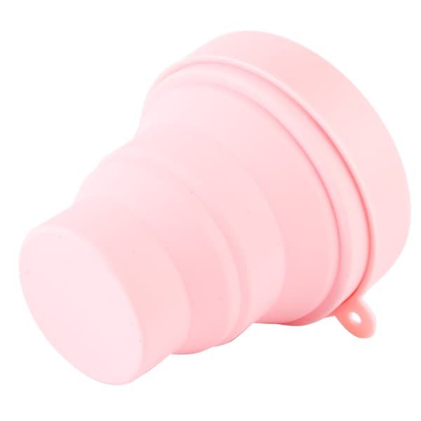 Bærbar sammenleggbar silikonvannkopp Sammenleggbar reisekopp for utendørs campingpiknik 230ml Rosa