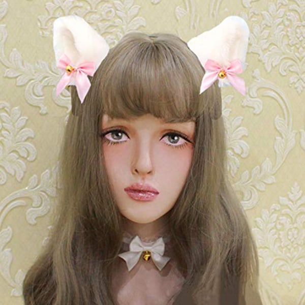 Cosplay Plysj Furry Cat Ears Pannebånd for jente Søte ører Hodeplagg Kostymetilbehør Prop