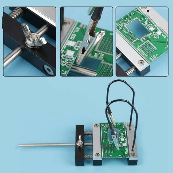 1 sæt printplade loddestation PCB-pladeholder med to kaliberklemmer