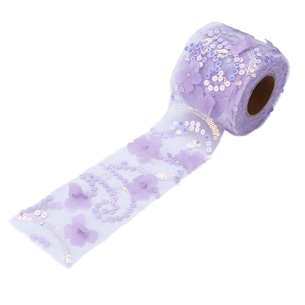 Tulletyg DIY-hantverk slitstarkt litet blixt bärbart polyester paljetterad tyll rulle 6 cm lila