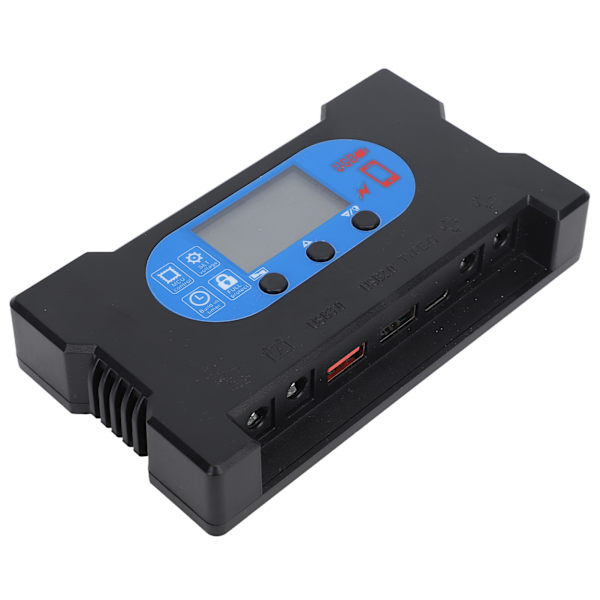 Solar ladecontroller Dobbelt USB Type C Hurtig opladning Solpanel ladecontroller til 12V 24V batteriopladning 40A