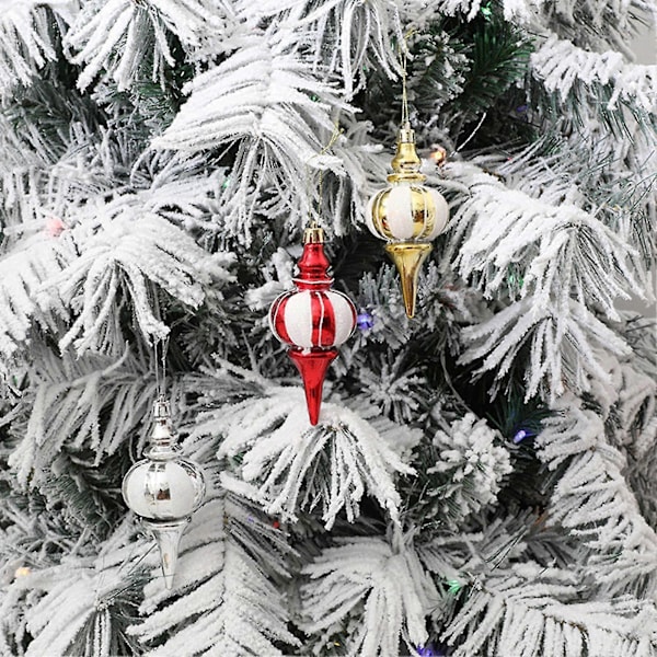 4 st Julgransprydnader i form av Gurkor, Festliga Hängen i Plast, Gyllene