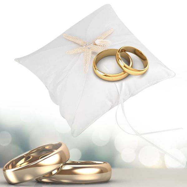Ivory Ring Bearer -tyynynpidike Vihkisormustyyny meritähtillä (20*20cm)
