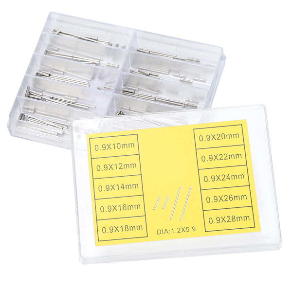 100 stk. Ur-rørstift Legering Urrem Rem Lås Link Stift Forbindelsesaksel 0,9 mm 10‑28 mm