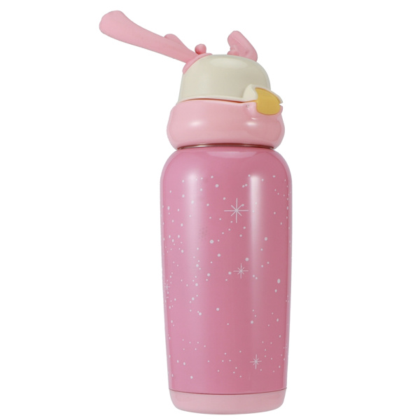 Bærbar sød termokande i rustfrit stål med sugerør til børn 500 ml, pink