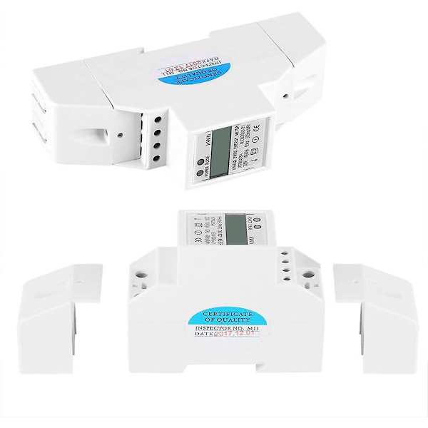 Enfas 2-trådig KWh DIN-skena elmätare med digital LCD-skärm - 10 (40) A