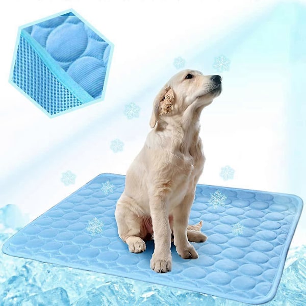 Blå 50*40CM Hundekølemåtte Kattekølepude Gel Kølepude Kølemåtte Til Katte Og Hunde