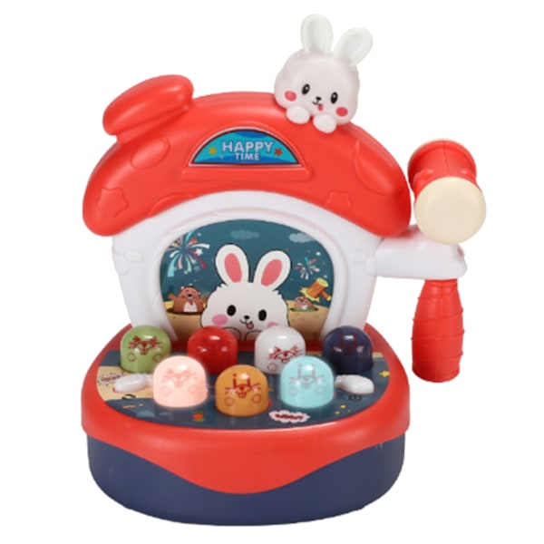 Electronic Whack Toy Interactive Early Educational Beating Improve Hand Eye Coordination Learning Whack Game Red Bunny