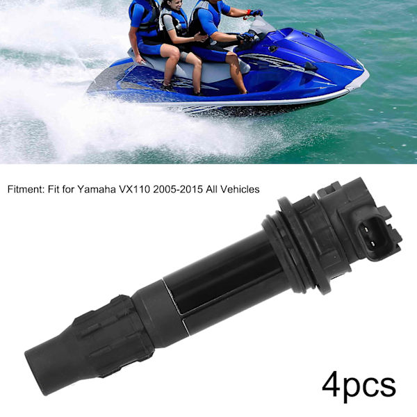 4 kpl auton sytytyspuola 6B6-82310-00-00 6D3-82310-01-00 6D3-82310-00-00 Sopii Yamaha VX110 2005-2015 kaikkiin ajoneuvoihin