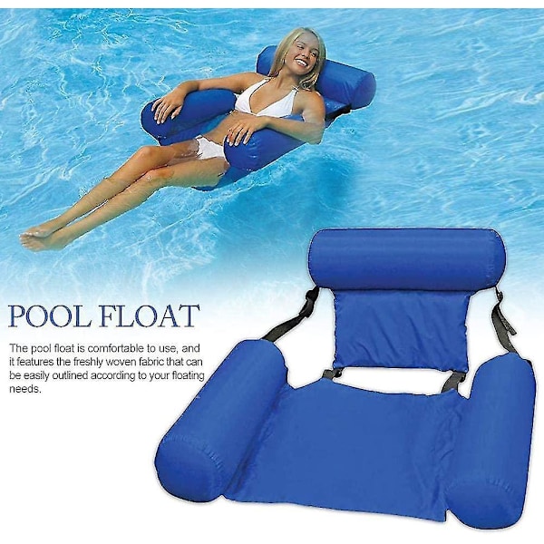 Flytande Stol, Uppblåsbar Vattenhängmatta, Hopfällbar Pool Flyt Lounge Stol Sits Med Ryggstöd, Flytande Stol Säng Drifter Pool Strand Flyt För Vuxna