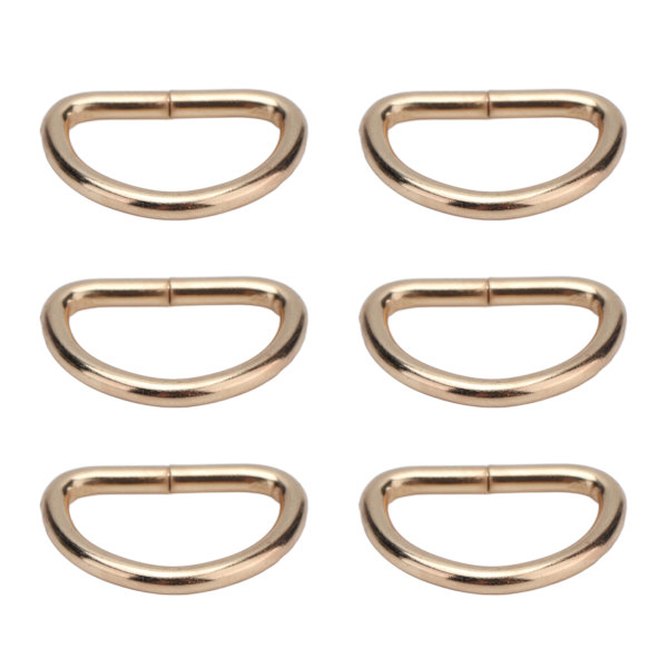 100 stk. D-ringe i jernmateriale, udsøgt bred anvendelse, robuste og holdbare metal D-ringe til tøj, rygsæk, taske, guld