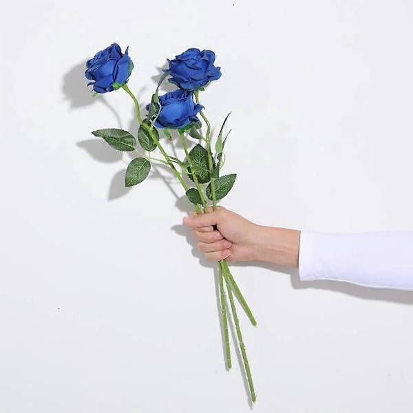 Konstgjorda sidenrosor Enkel stjälk Realistisk Falsk Ros för Bröllopsbukett Blomsterarrangemang