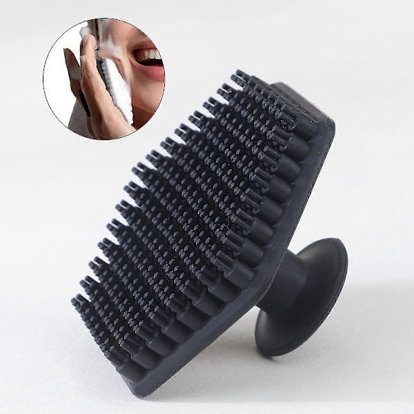 Ansiktsrensebørste for menn, Mini silikonskrubber med dyp massasje for barbering og hudrensing, Svart 1