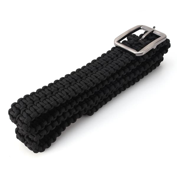 Overlevelses Paracord Belte 550 Paracord Belte Verktøybelte Milspec Snor Solid Stålspenne Svart