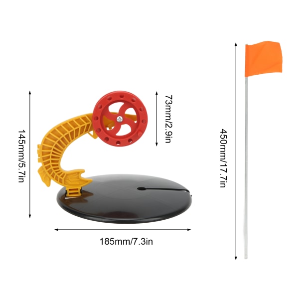 Bärbar vinterisfiskestolpe Wheel Marker Flag Set - ABS-redskap (ingen linkrok)