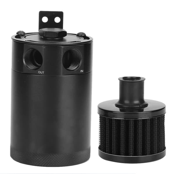 Universell oljeoppsamlingstank med 2 porter, dreneringsventil, pusteventil, baffel, 150 ml kapasitet