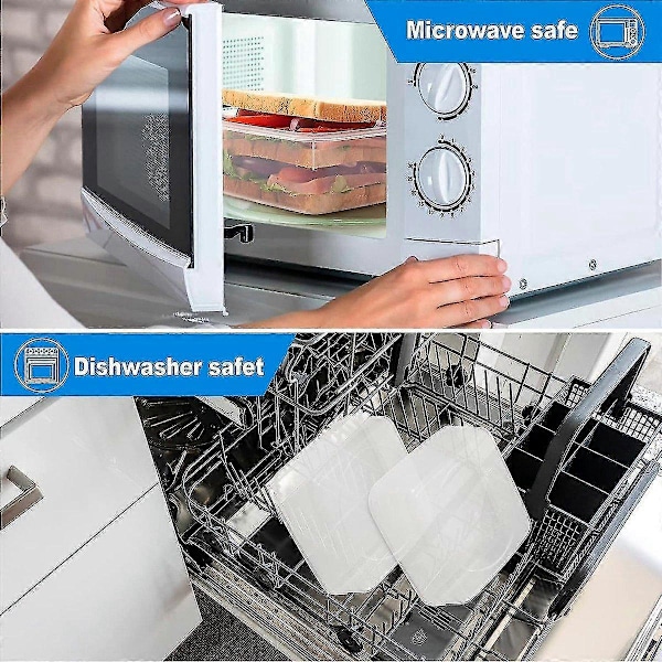 3 st Smörgåslådor - Mikrovågs- och diskmaskinssäkra förvaringslådor med uppgraderade snäpplås, Lunchlådor Zekai