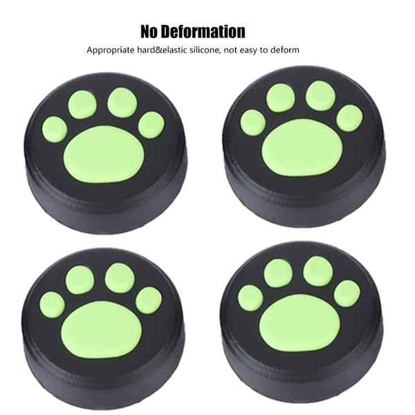 4 STK Silikon Joystick for PS3/PS4 Tommelgrep Rocker Cap Deksel for Switch Pro (Grønn)