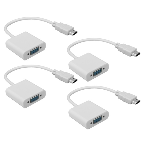 4 stk. HDMI han til VGA hun adapterkabel 1080P video high definition bærbar konverter